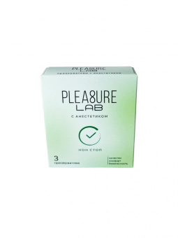 Презервативы с анестетиком Pleasure Lab, 19 см, Ø 5,5 см, 3 шт.