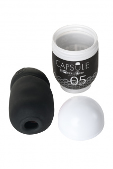 Мастурбатор нереалистичный MensMax Capsule 05 Ougi, tpe, черный, 8 см