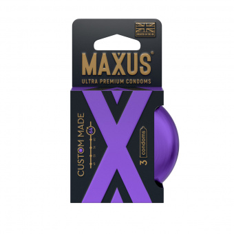 Презервативы Maxus Custom Made, размер 64 №3 X-Edition (гладкие, увеличенные) в кейсе, 3 шт.