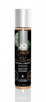 Гелевый вкусовой лубрикант Jo Gelato Mint Chocolate Flavored (мятный шоколад) на водной основе, 30 мл.