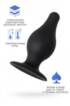 Анальная втулка Erotist Spade M, сайлекспан, чёрный, 10 см, Ø 3,9 см