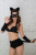 Костюм Softline Collection Catwoman (бюстгальтер, шортики, головной убор, маска, перчатки) чёрный, L