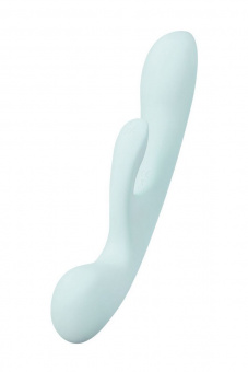 Нереалистичный вибратор Satisfyer Triple Oh, силикон, голубой, 24 см (без розничной коробки)