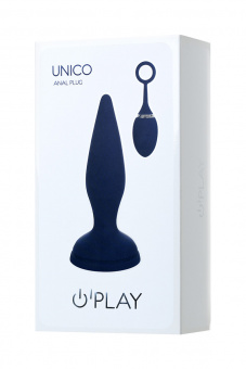 Анальная вибровтулка O'play Unico с пультом ду, силикон, синий, 13,5 см.
