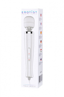 Вибромассажер Erotist Super Massager, 8 режимов вибрации, силикон, белый, 32 см.