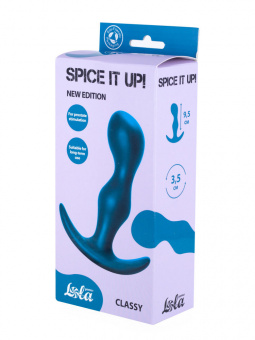 Анальная пробка Lola Games Spice It Up Classy Dark Aquamarine, 11,5 см, Ø3,5 см