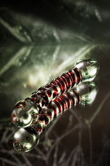 Двусторонний фаллоимитатор Sexus Glass, стекло, прозрачный, 21 см.