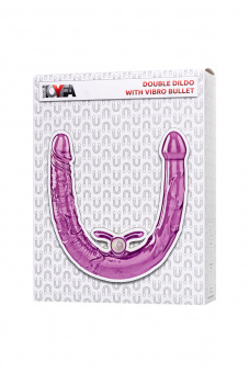 Фаллоимитатор двусторонний с вибропулей Toyfa Double Dildo With Vibro Bullet, tpr, фиолетовый, 35 см.