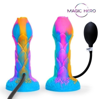 Фаллоимитатор с грушей Magic Hero Silicon Love (имитация семяизвержения), L 20 см, Ø 5,6 см