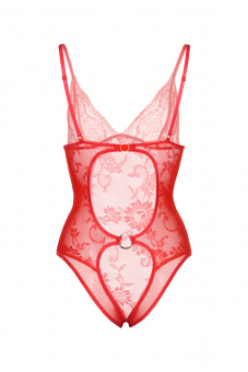 Боди Candy Girl c интимным доступом, красное, OS