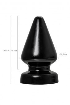 Анальная втулка Toyfa Popo Pleasure Draco α, pvc, черная, 18 см, Ø 9,5 см (фистинг)