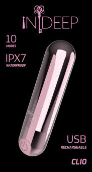 Перезаряжаемая вибропуля Indeep Clio Pink (10 режимов вибрации)