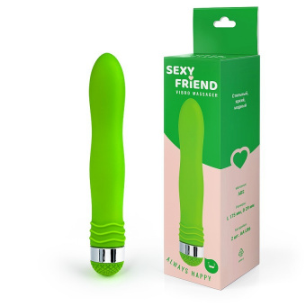 Вибромассажёр Sexy Friend, L 17,5 см, Ø 2,9 см, цвет зелёный