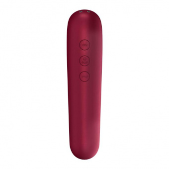 Вакуум-волновой бесконтактный стимулятор клитора Satisfyer Dual Love, силикон, красный, 16 см.