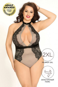 Боди Candy Girl Samantha, серое, 2XL