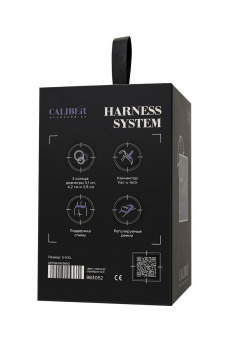 Трусики для страпона RealStick Caliber, экокожа, черные
