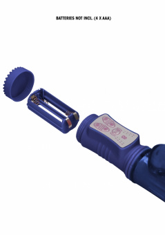 Вибратор High-Tech, кролик Rotating Bubbles, синий