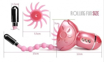 Клиторальный стимулятор с вагинальным отростком Rolling Fun