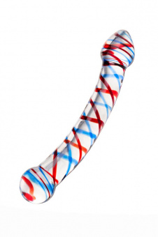Стеклянный, двусторонний фаллоимитатор Sexus Glass, прозрачный, 21 см.