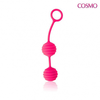 Шарики вагинальные Cosmo, Ø 3,1 см, вес 55 г, цвет розовый неон