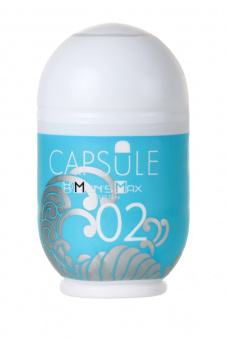 Мастурбатор нереалистичный MensMax Capsule 02 Sazanami, tpe, голубой, 8 см