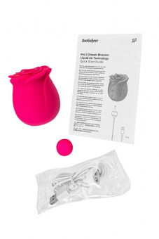 Вакуум-волновой стимулятор клитора Satisfyer Pro 2 Classic Blossom, силикон, бордовый, 6,6 см