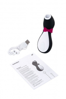 Вакуум-волновой бесконтактный стимулятор клитора Satisfyer Pro Penguin NG, силикон, черный, 11,5 см