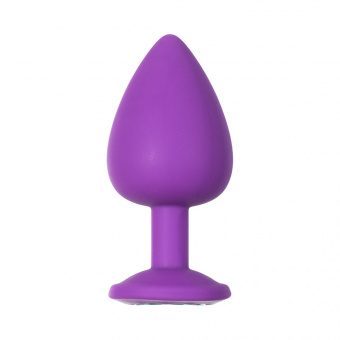 Анальная пробка Lola Games Emotions Cutie Large Purple Light Blue Crystal, 9,5 см, Ø4,2 см