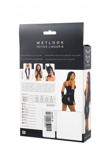 Платье Erolanta Glossy Angelina с кружевом из материала Wetlook с кружевными перчатками-митенками, черное, M