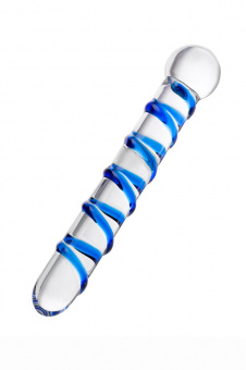 Стеклянный, двусторонний фаллоимитатор Sexus Glass, прозрачный, 19 см.