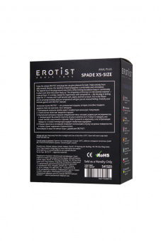 Анальная втулка Erotist Spade XS, сайлекспан, чёрный, 6,5 см