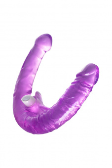 Фаллоимитатор двусторонний с вибропулей Toyfa Double Dildo With Vibro Bullet, tpr, фиолетовый, 35 см.