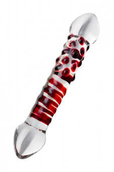 Двусторонний фаллоимитатор Sexus Glass, стекло, прозрачный, 21 см.