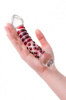 Двусторонний фаллоимитатор Sexus Glass, стекло, прозрачный, 21 см.