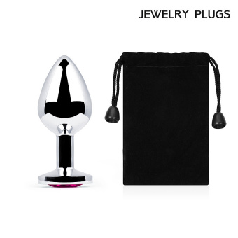 Втулка анальная Silver Plug Medium, L 82 мм. D 34 мм., вес 90 г., цвет кристалла рубиновый