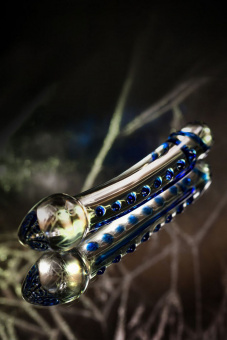 Двусторонний фаллоимитатор Sexus Glass, стекло, прозрачный, 20 см, Ø3,5 см