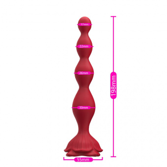 Анальная вибро-елочка Silicone Toys, L 19,5 см, Ø 2x3,2 см, 9 режимов вибрации, на пульте д/у