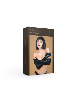 Элегантные перчатки Le Frivole My Shadow из материала Wetlook, L-XL
