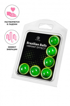 Массажное масло Secret Play Brazilian Balls, с эффектом вибрации, 6 х 4 гр.