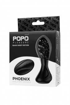 Надувная анальная вибровтулка Popo Pleasure By Toyfa Phoenix, силикон, черный, 13,5 см, Ø 4,5 см