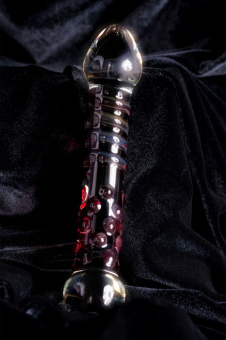 Двусторонний фаллоимитатор Sexus Glass, стекло, прозрачный, 21 см.