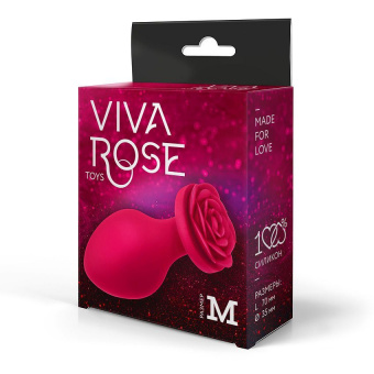 Втулка анальная Viva Rose (размер M), L 8,3 см, Ø 3,5 см