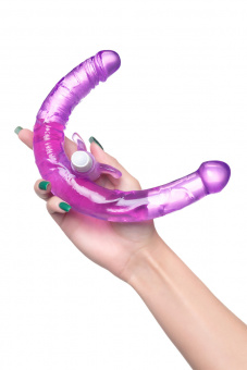 Фаллоимитатор двусторонний с вибропулей Toyfa Double Dildo With Vibro Bullet, tpr, фиолетовый, 35 см.