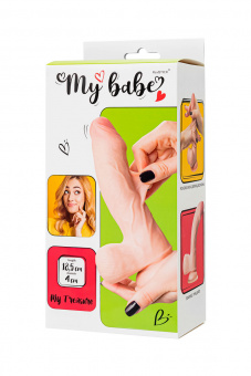 Реалистичный фаллоимитатор с оттягивающейся кожей My Babe My Treasure, TPE, телесный, 18,5 см