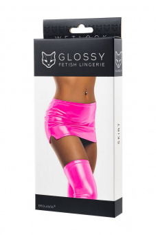 Юбка Erolanta Glossy Quinn из материала Wetlook, розовая, L