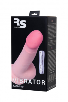 Вибратор реалистичный Toyfa Realstick Elite Vibro, материал tpr, цвет телесный, 7 режимов вибрации, 18,5 см.