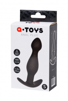 Анальная пробка A-Toys By Toyfa, размер S, cиликон, черная, 11,5 см