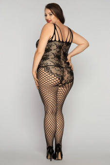 Костюм-сетка и стринги Candy Girl Kasandrah, черные, 2XL