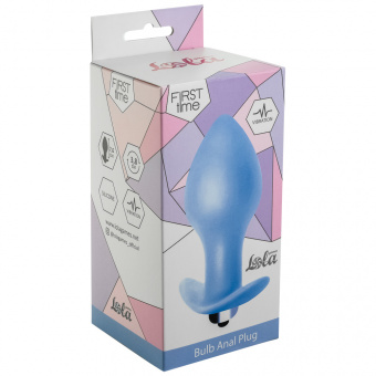 Анальная пробка с вибрацией Bulb Anal Plug Blue, 8,7 см. Ø 3,8 см.