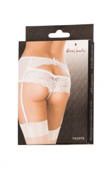 Эротические трусики-пояс Erolanta Lingerie Collection с кружевными вставками, белые, XL-2XL